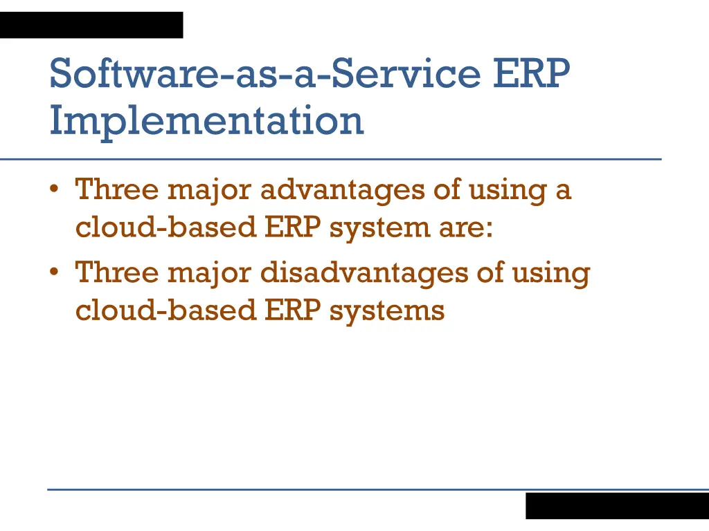 software as a service erp implementation