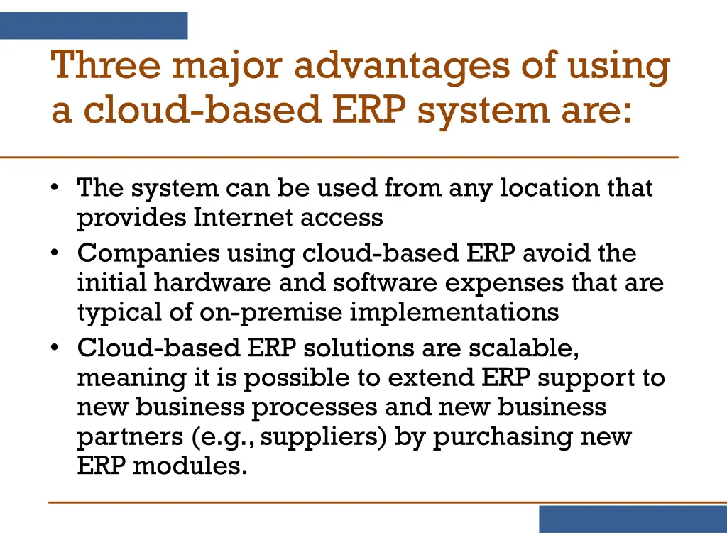 three major advantages of using a cloud based