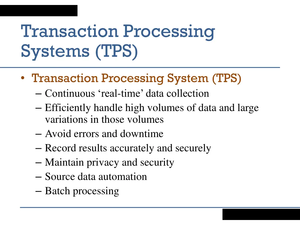 transaction processing systems tps