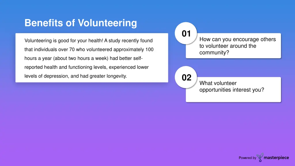 benefits of volunteering