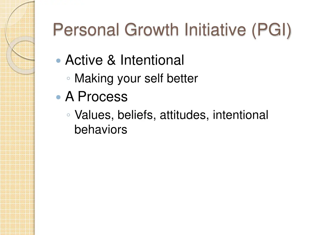 personal growth initiative pgi