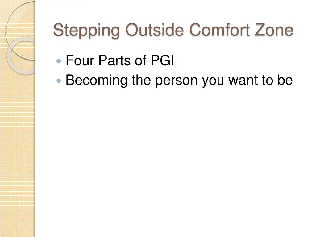 stepping outside comfort zone