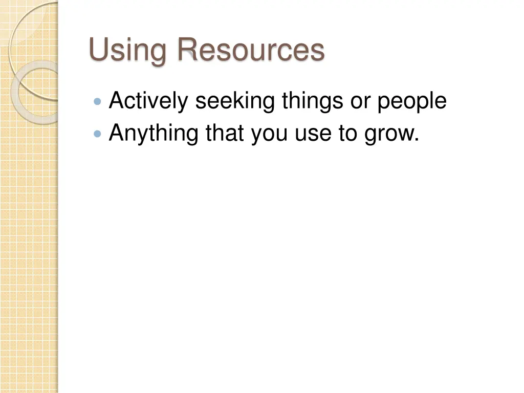 using resources