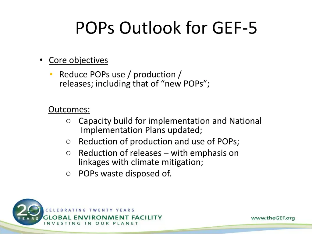 pops outlook for gef 5 1