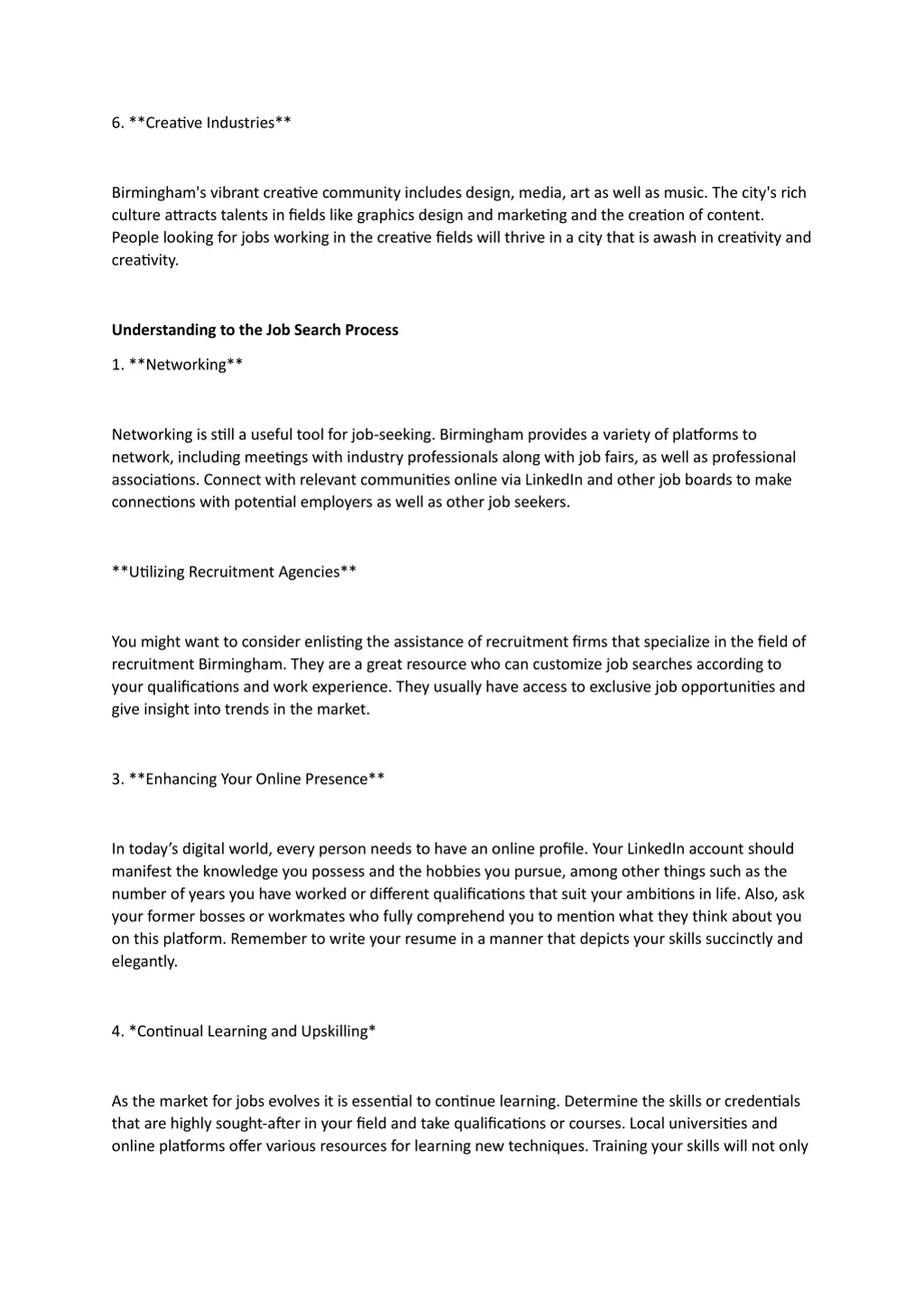 6 creative industries