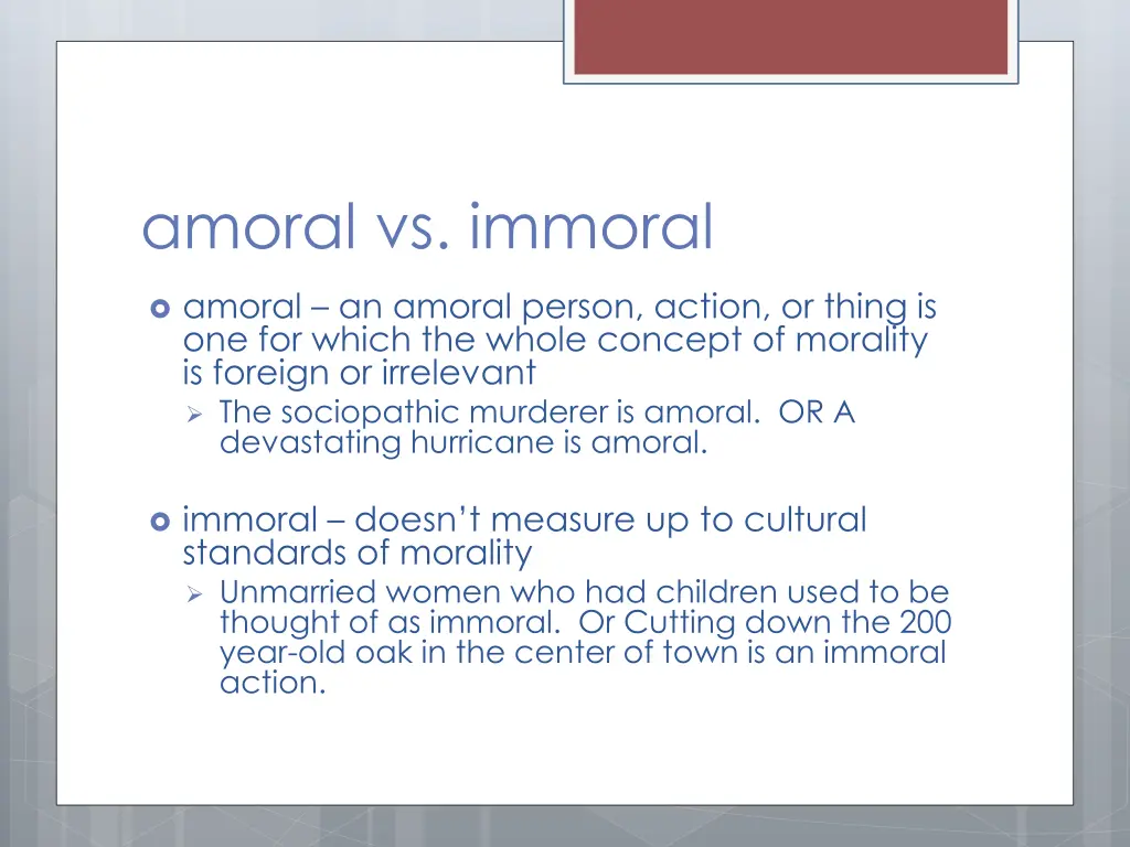 amoral vs immoral