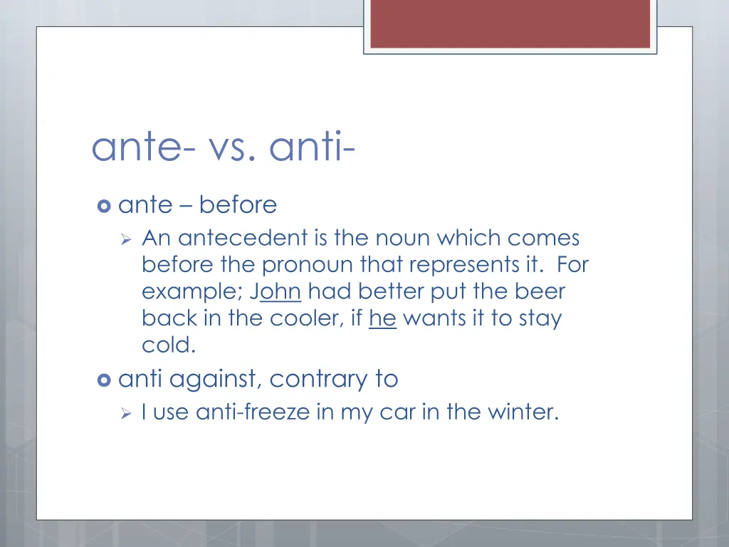 ante vs anti