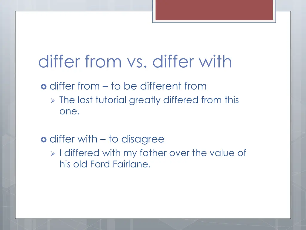 differ from vs differ with