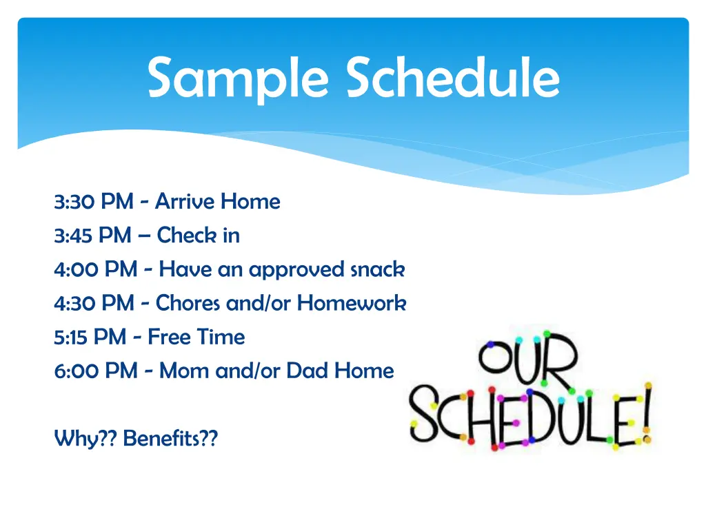 sample schedule