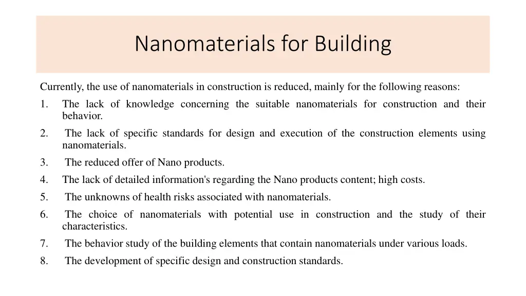 nanomaterials for building