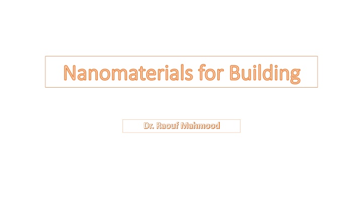 nanomaterials for building nanomaterials