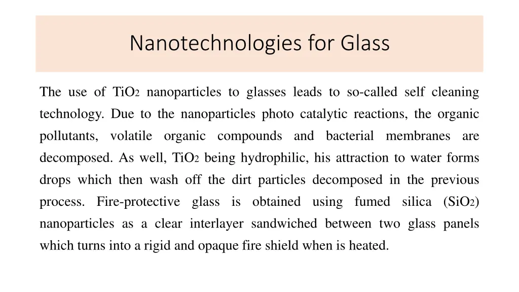 nanotechnologies for glass