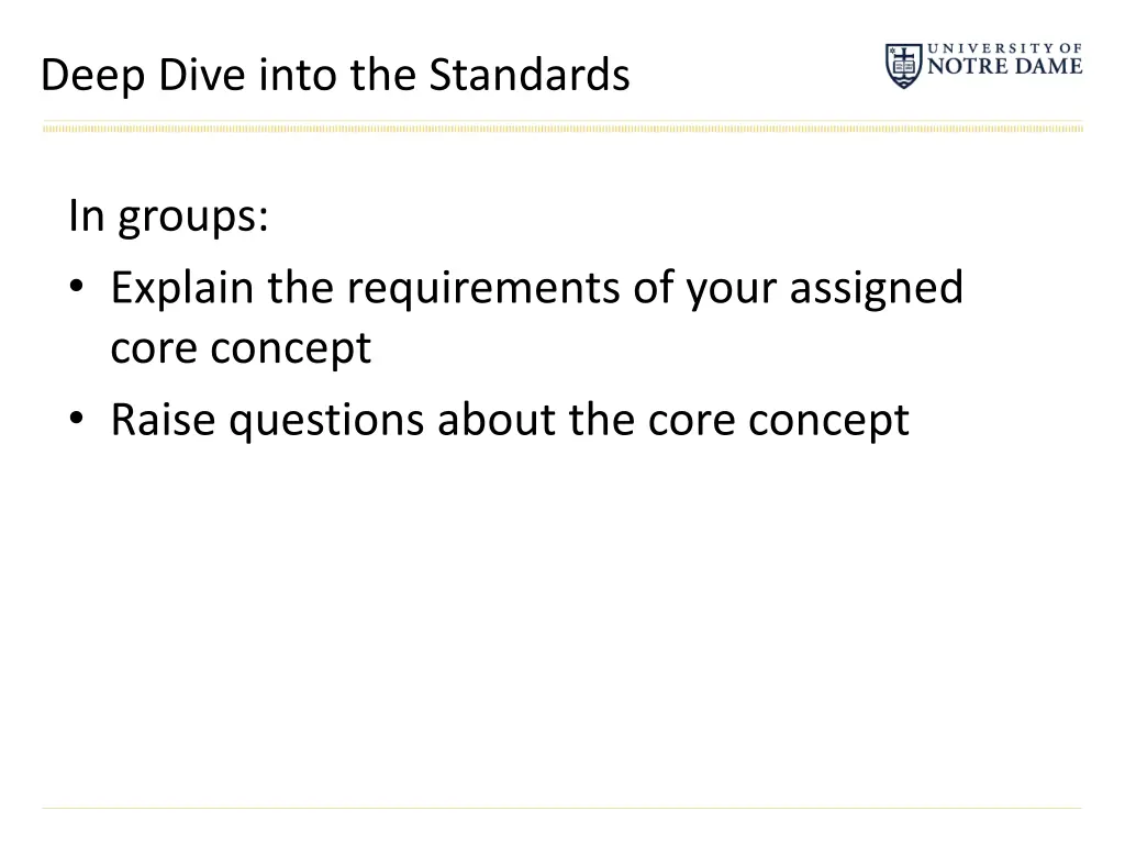 deep dive into the standards