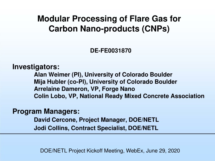 modular processing of flare gas for carbon nano