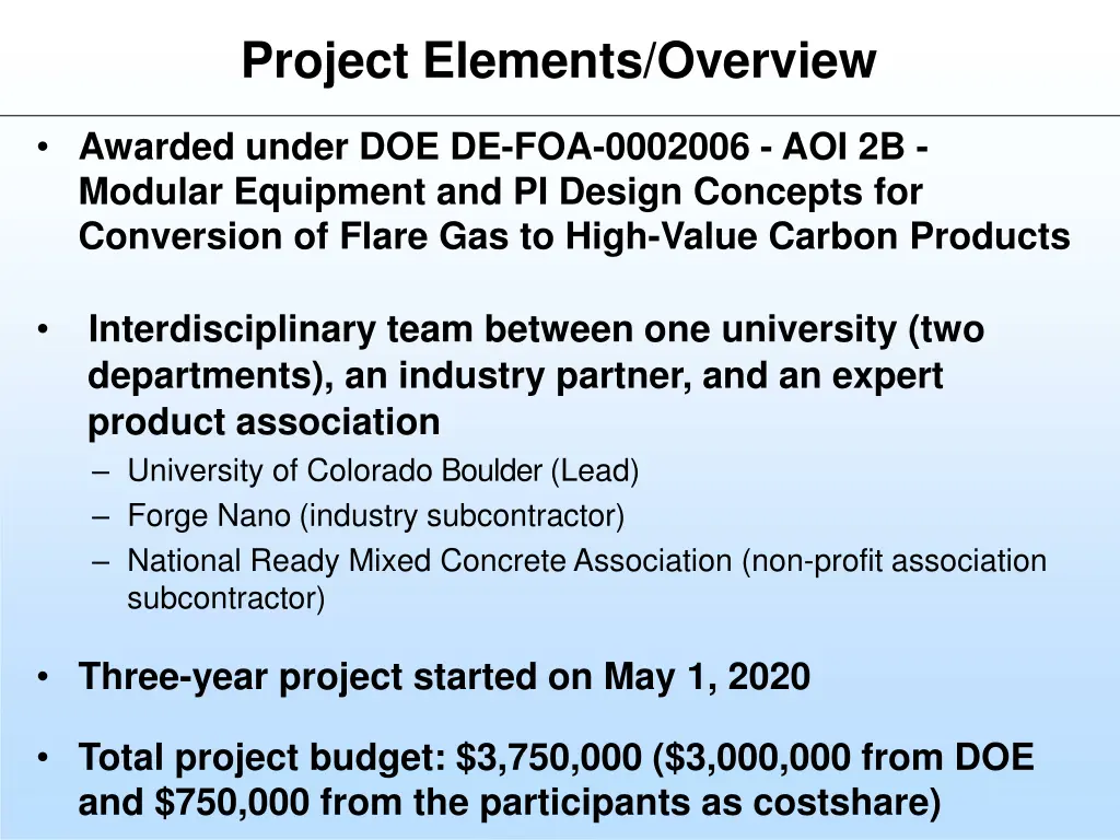 project elements overview