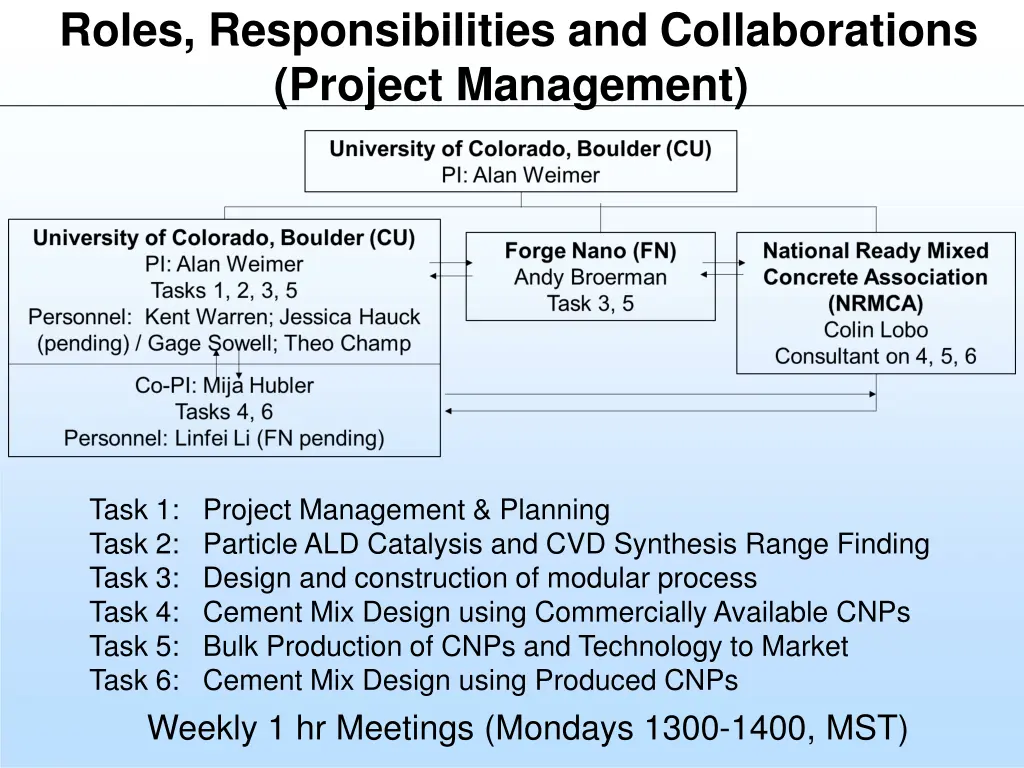 roles responsibilities and collaborations project