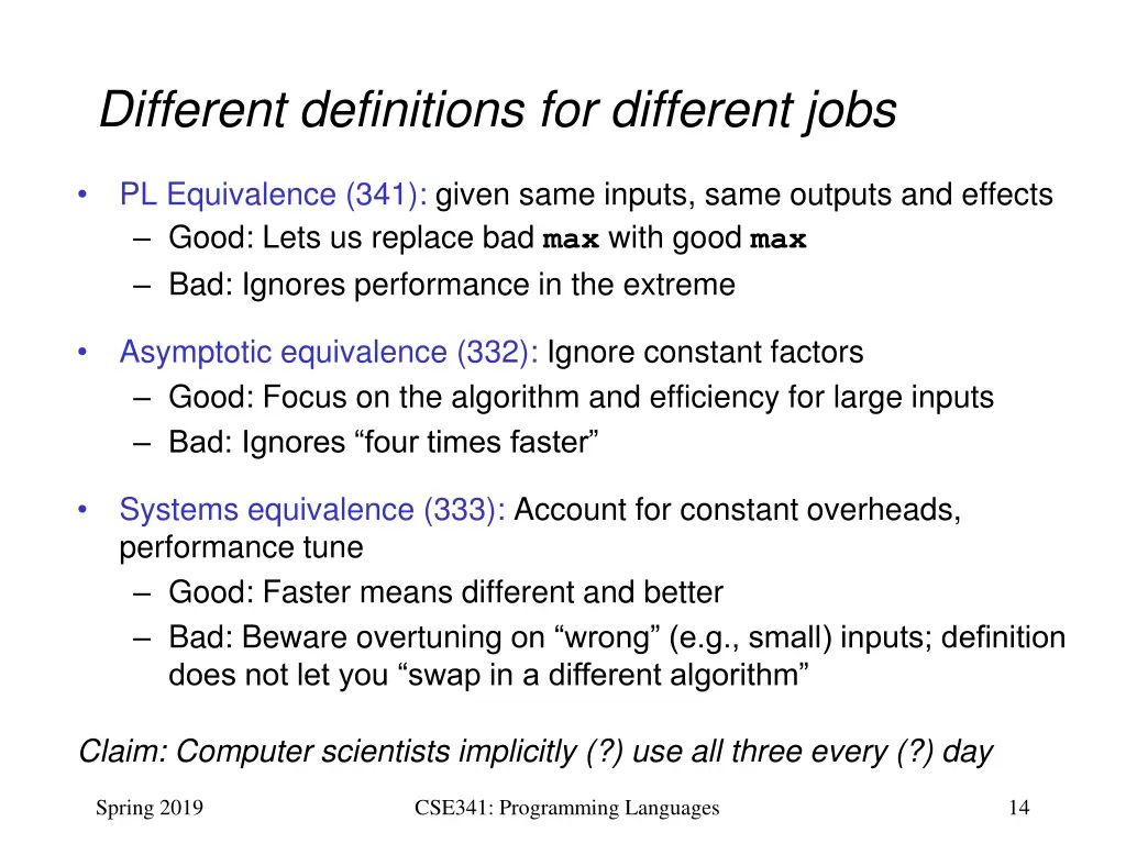 different definitions for different jobs