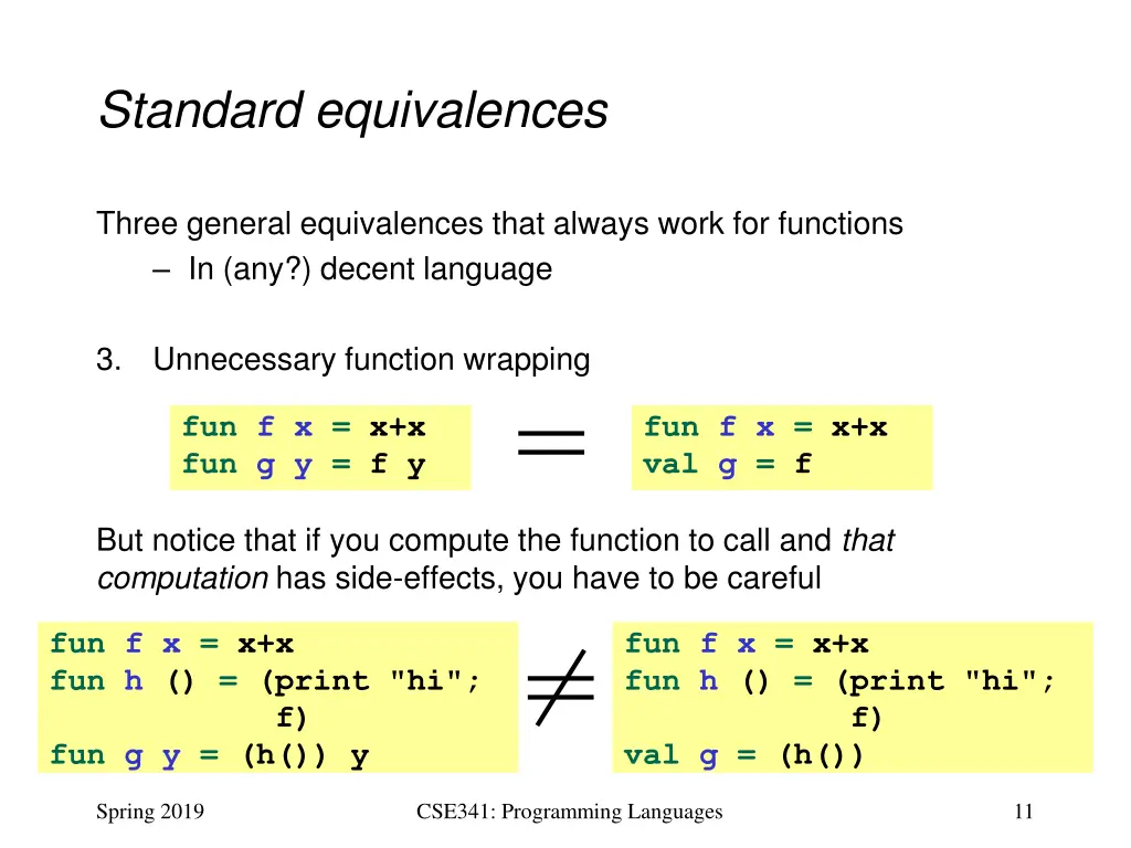 standard equivalences 2