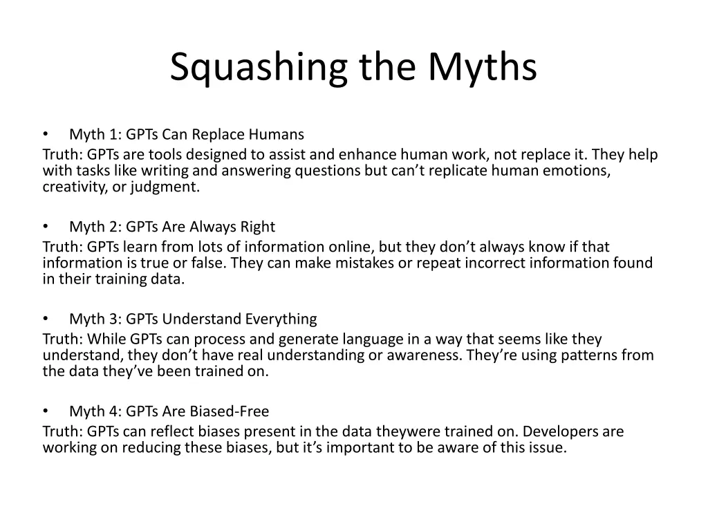 squashing the myths