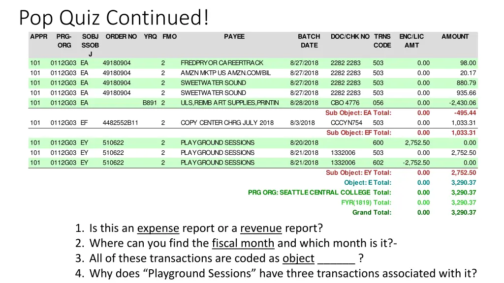 pop quiz continued appr prg org ssob