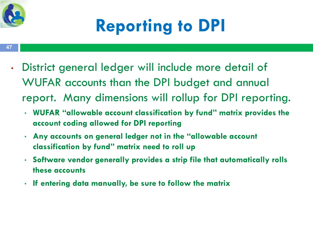 reporting to dpi