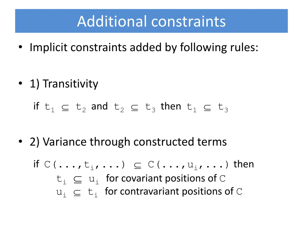 additional constraints