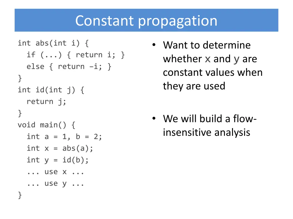 constant propagation