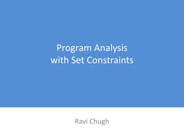 program analysis with set constraints