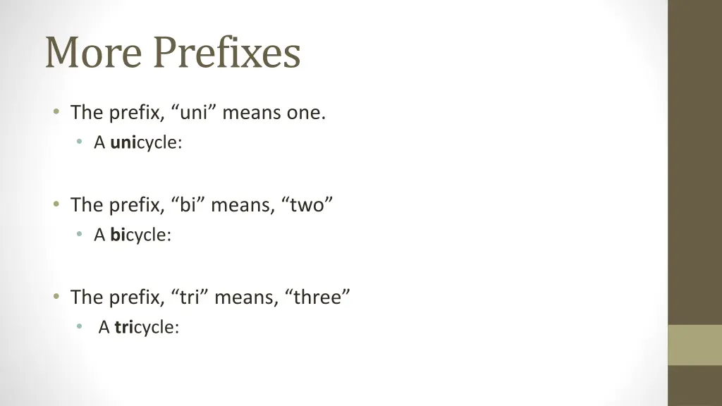 more prefixes