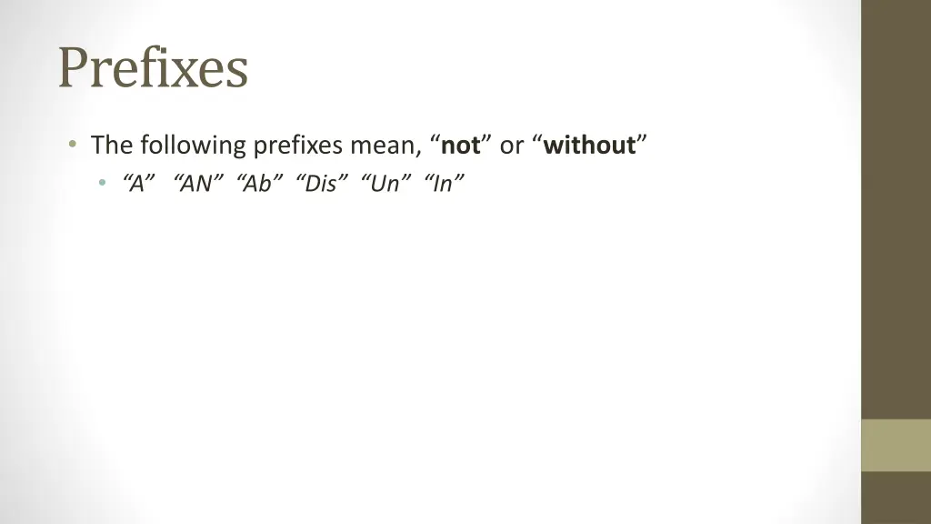 prefixes