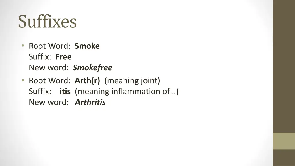 suffixes