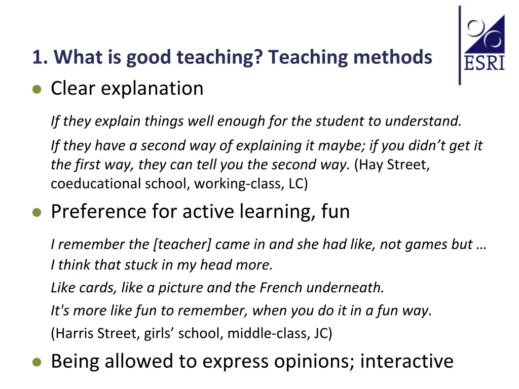 1 what is good teaching teaching methods