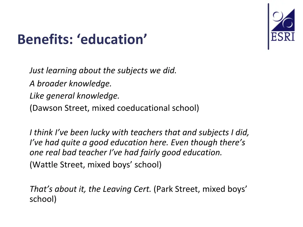 benefits education