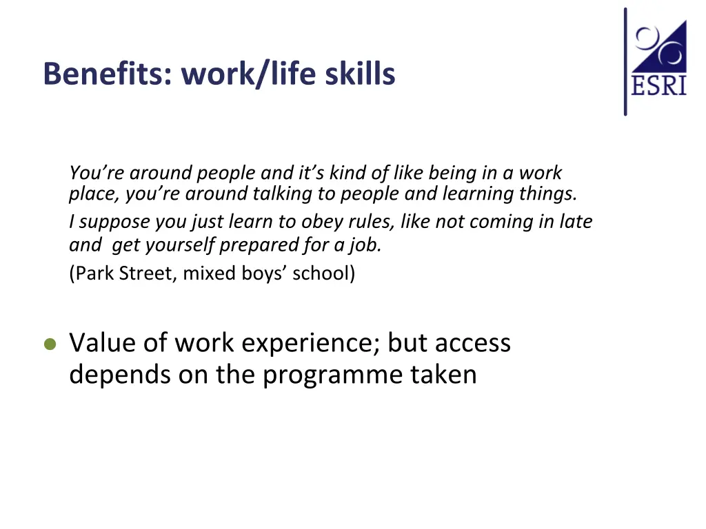 benefits work life skills