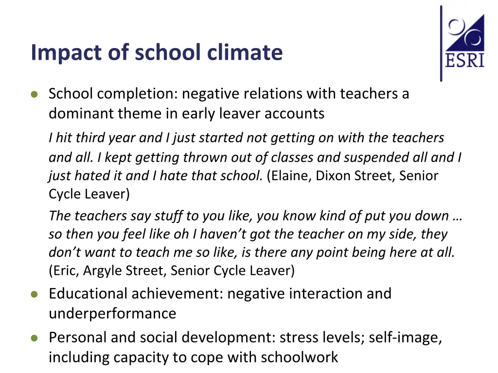 impact of school climate