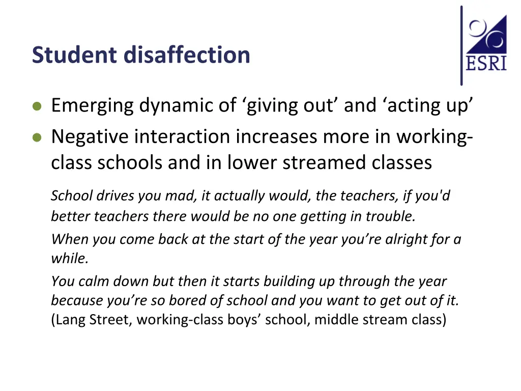 student disaffection