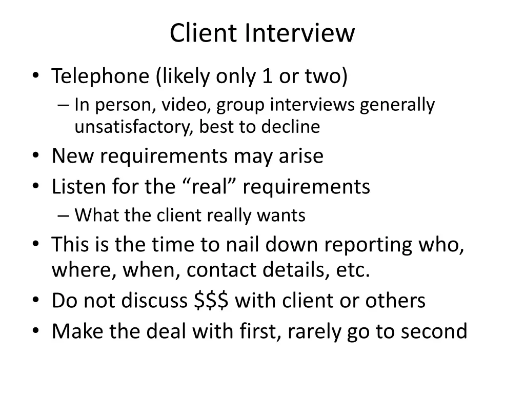 client interview