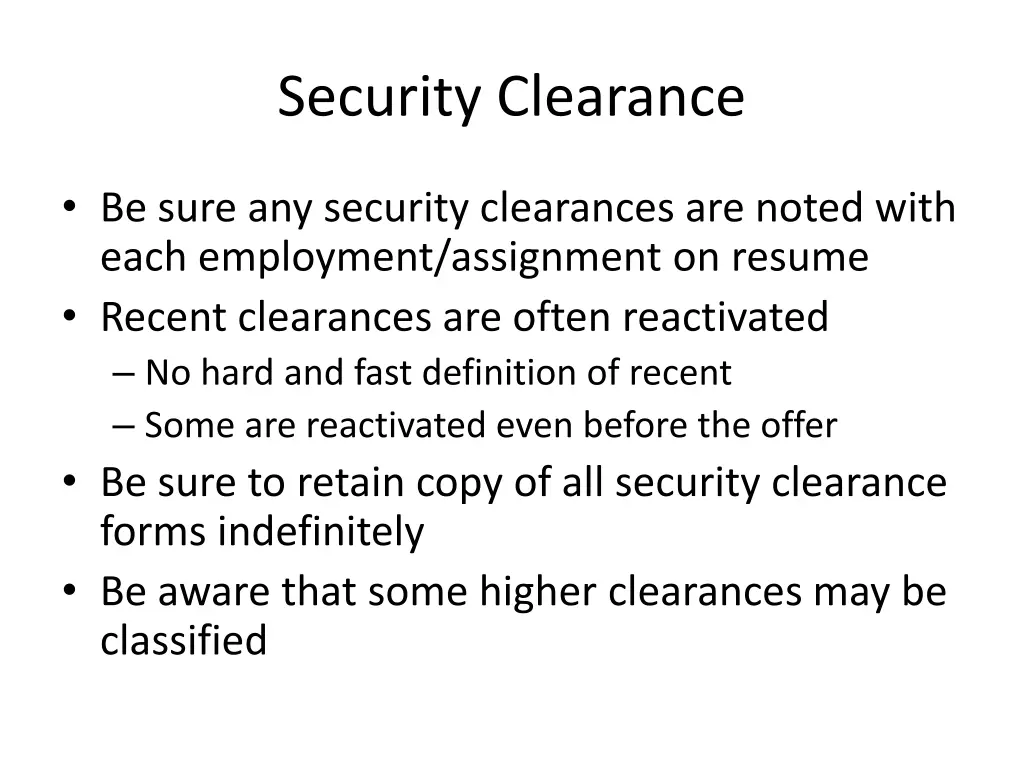 security clearance