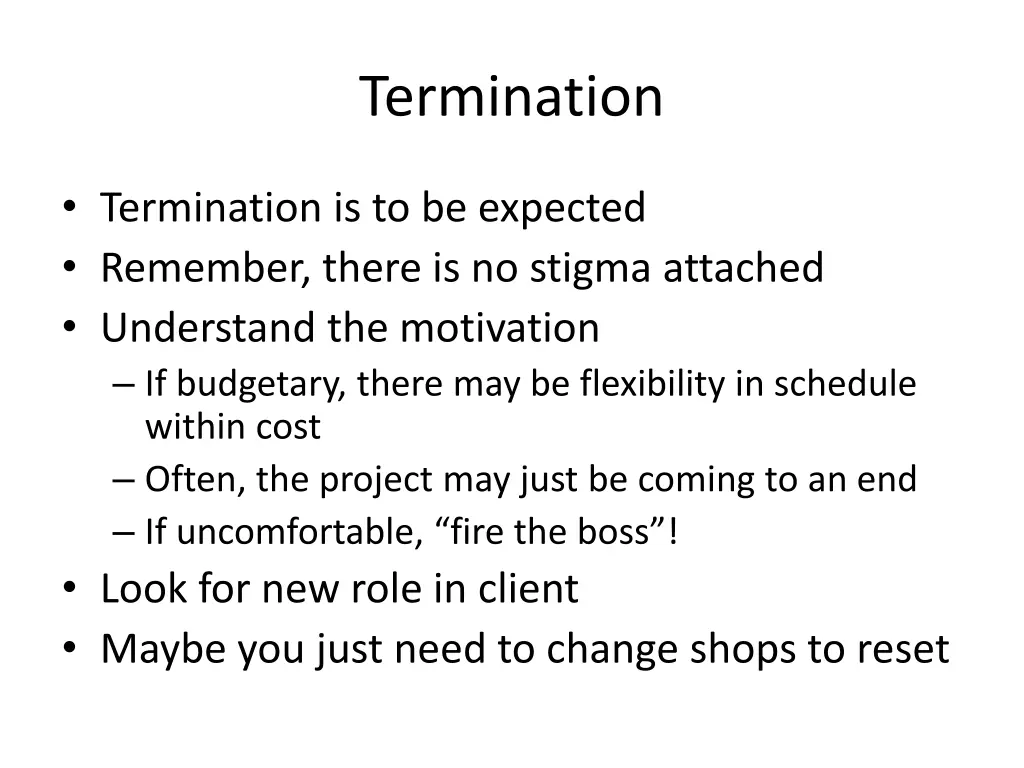 termination