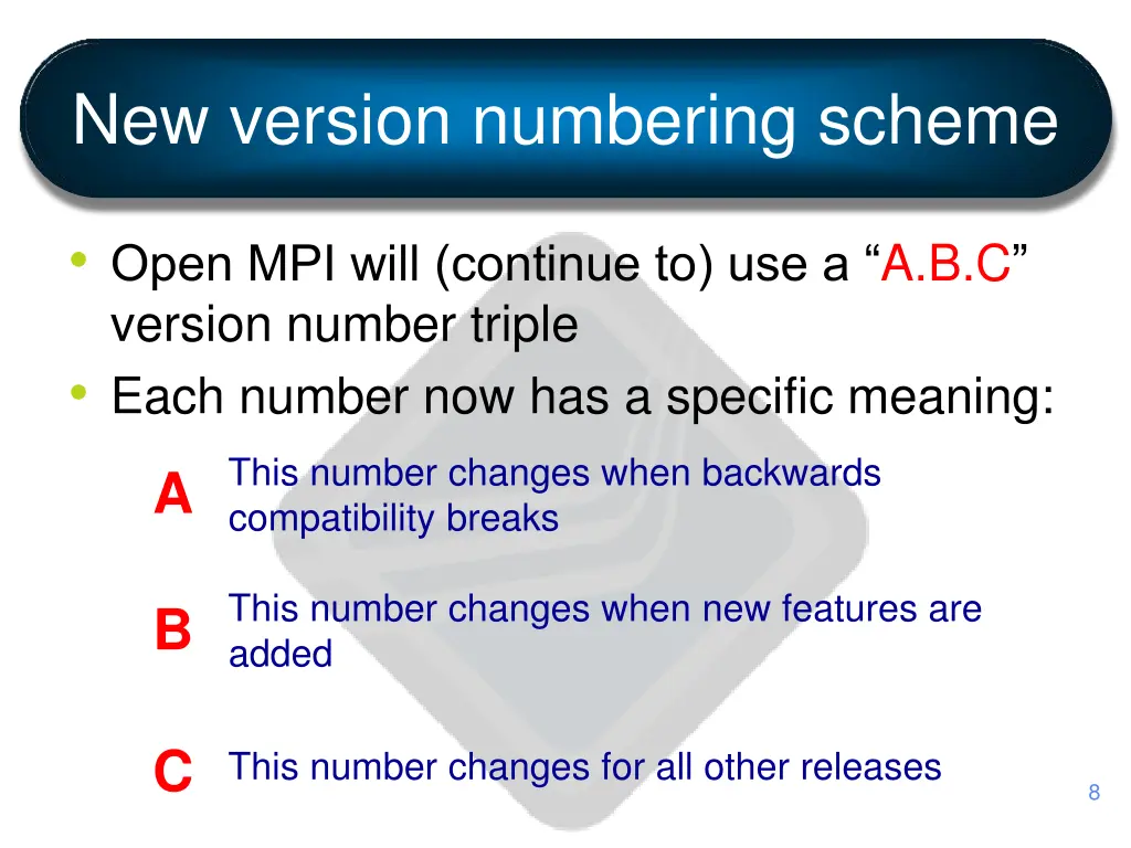 new version numbering scheme