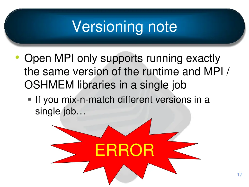 versioning note