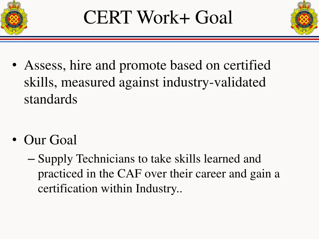 cert work goal