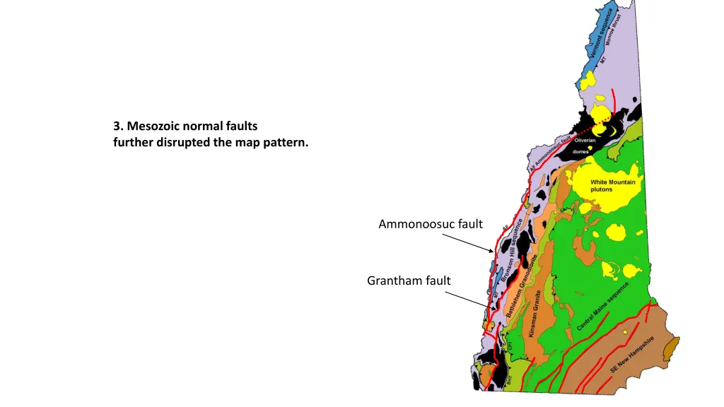 3 mesozoic normal faults further disrupted