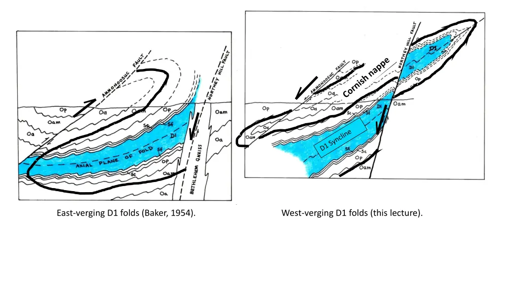 east verging d1 folds baker 1954