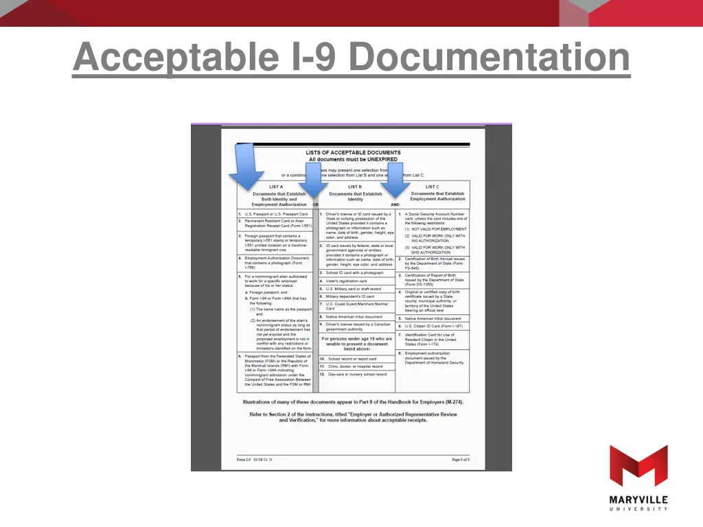 acceptable i 9 documentation