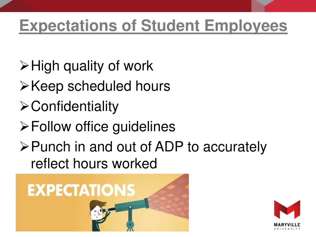 expectations of student employees