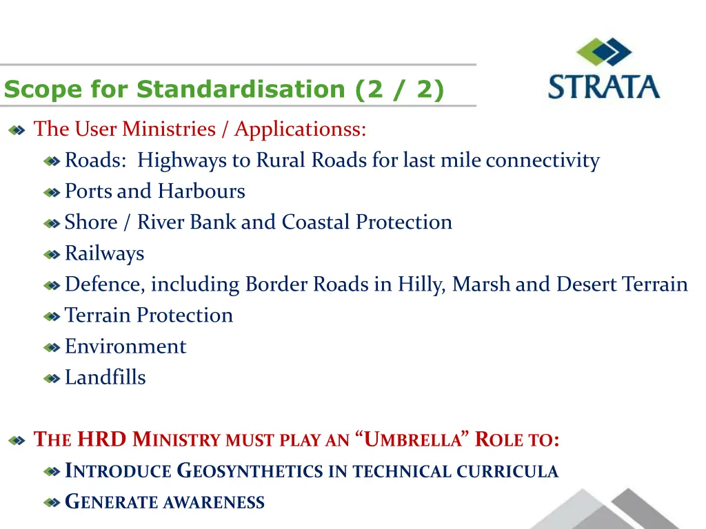 scope for standardisation 2 2