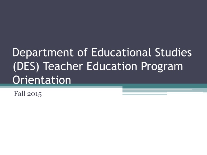 department of educational studies des teacher