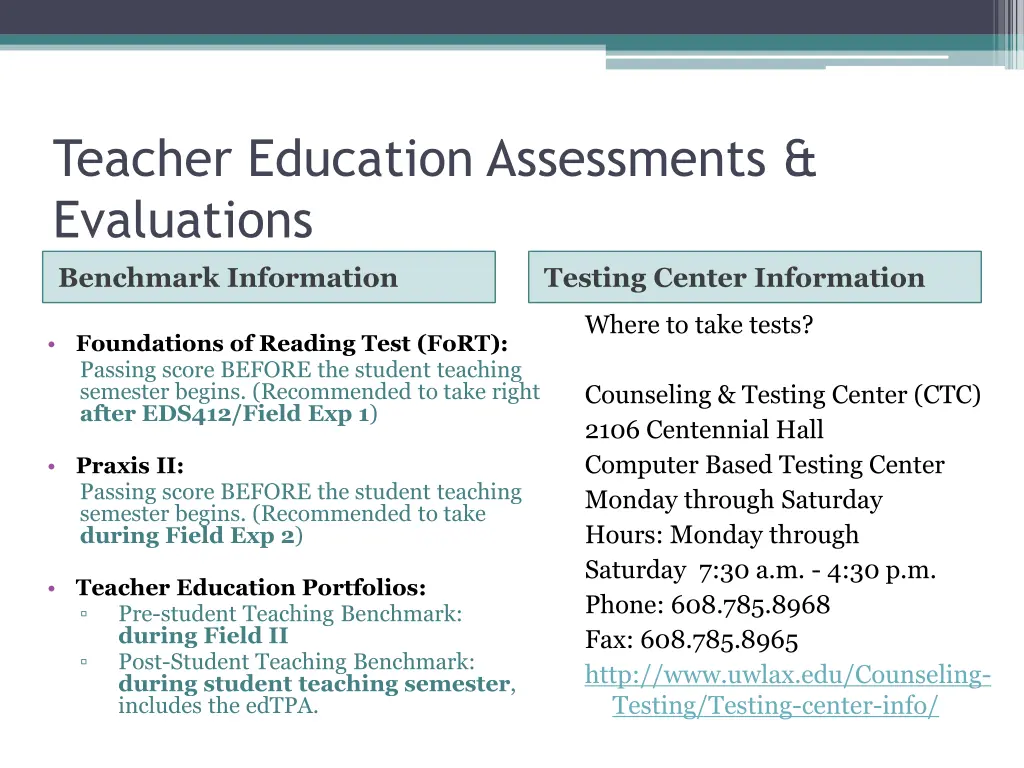 teacher education assessments evaluations