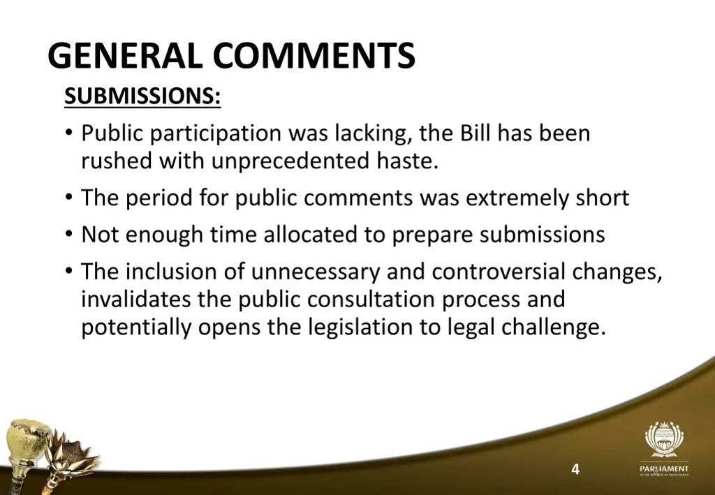 general comments submissions public participation
